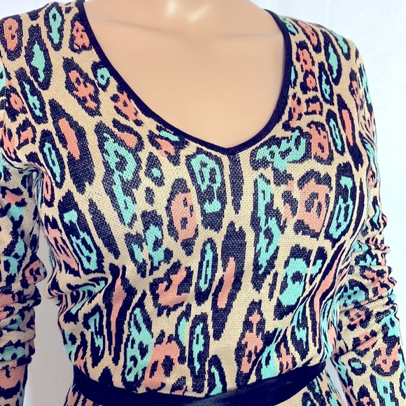 FREE SHIPPING!! BCBG Silk and Cotton Leopard Dress - Picture 2 of 7